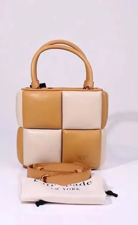 Kate Spade Boxxy Colorblocked Smooth Leather Tote in Bare Multi - Picture 4 of 12